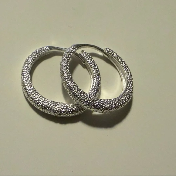 Sterling Silver Hoop Earrings - Picture 1 of 4